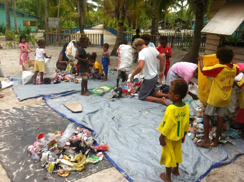 Teaching the kids about Recycling plastic